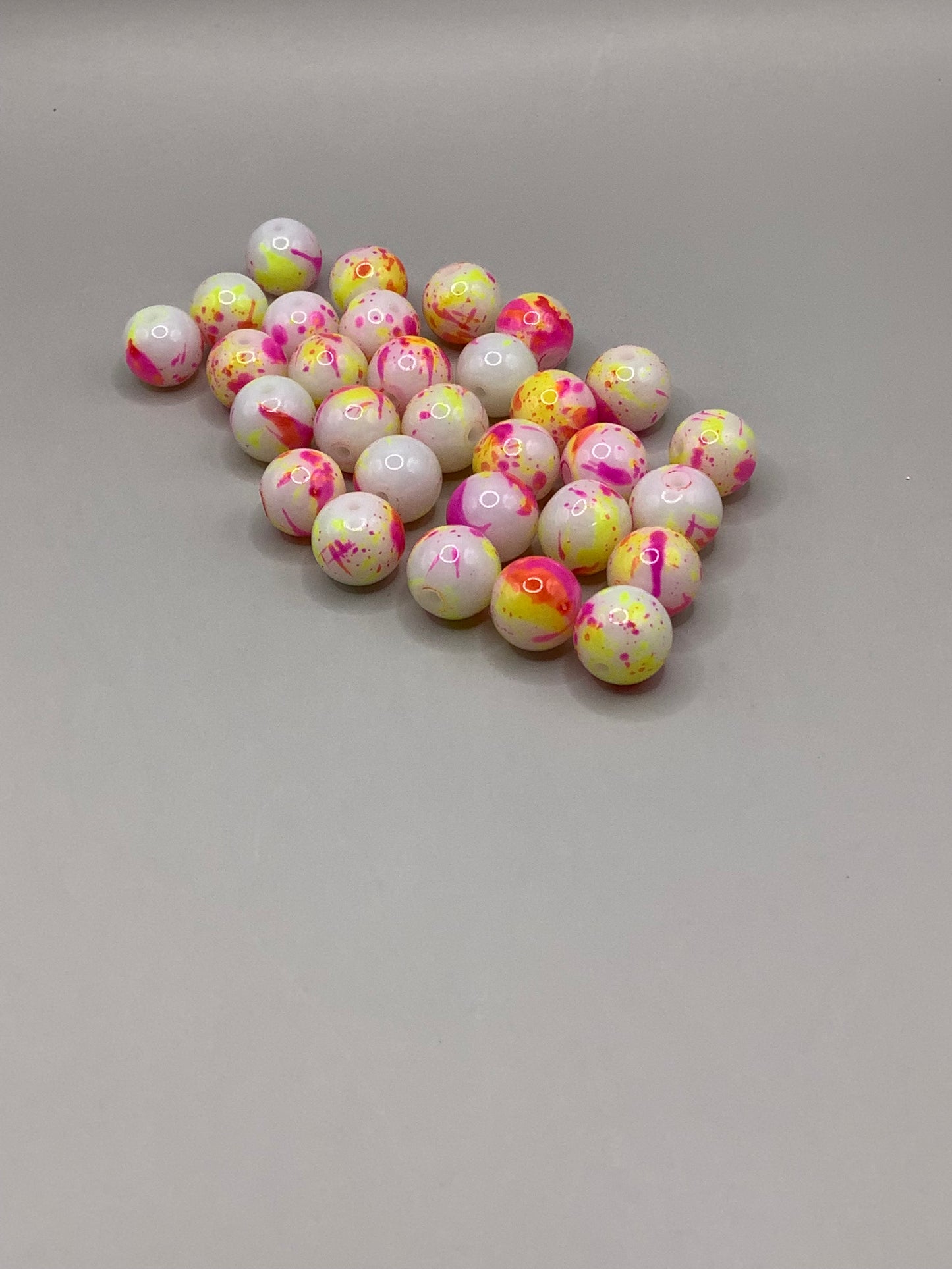 White w/Yellow and Fuschia