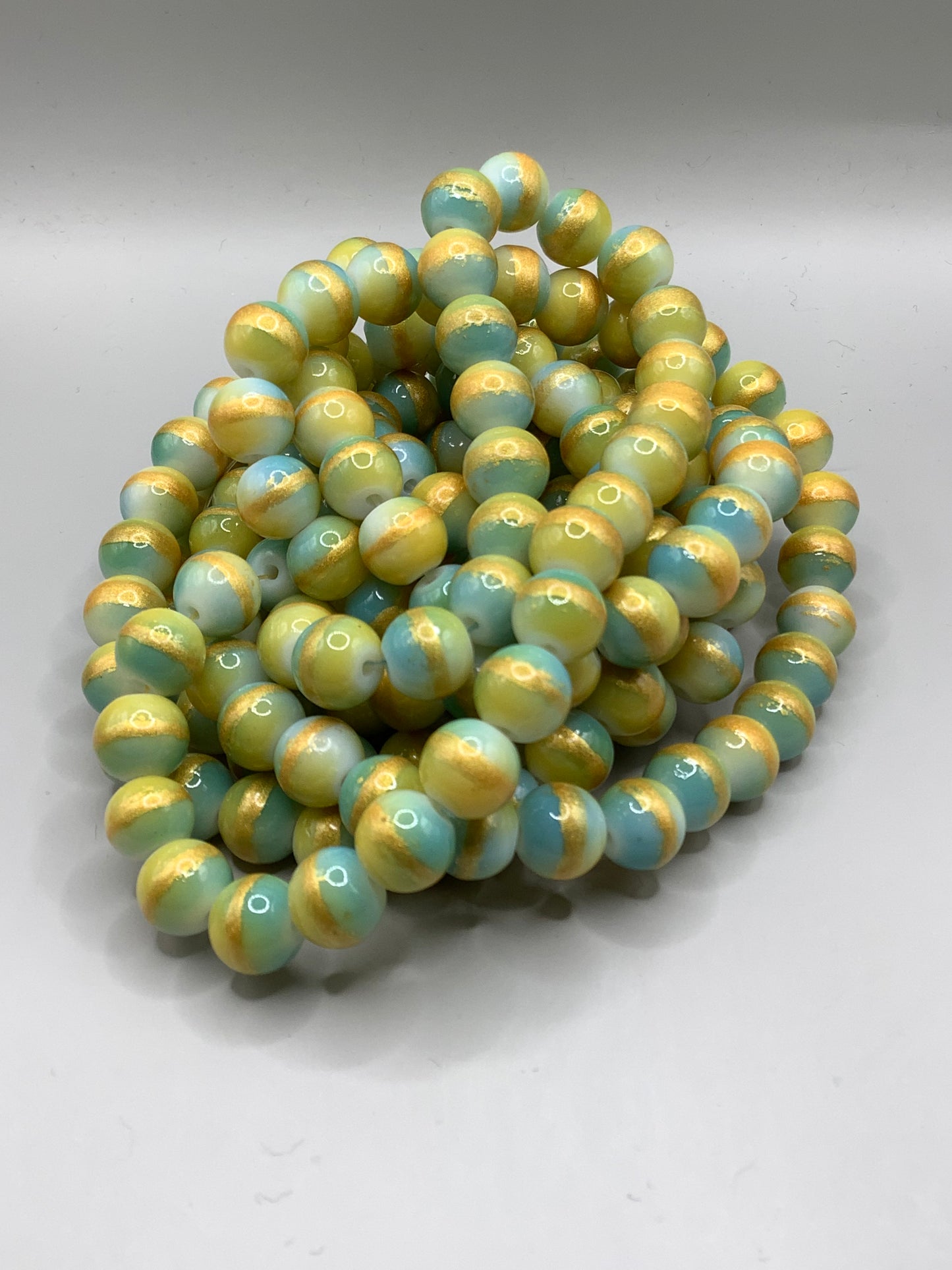 Pale Yellow, Baby Blue w/Gold Accent