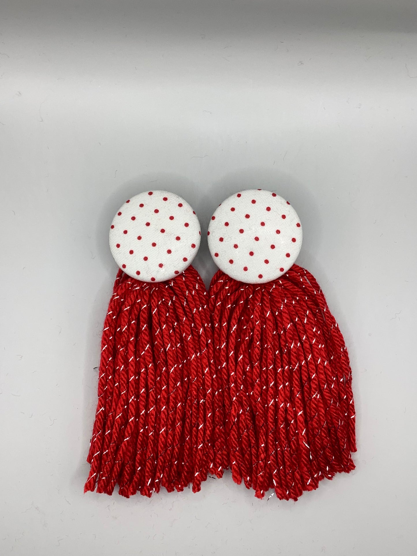 Lt. Cream w/Red Polka Dots and Red