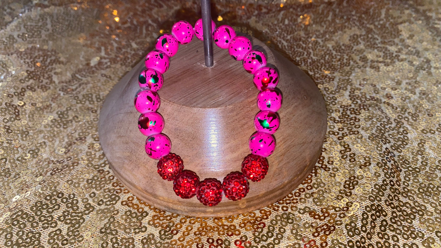 Tickle Me Pink with Red