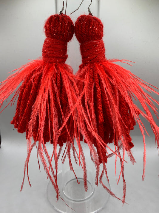 Red w/Red Ostrich Feathers