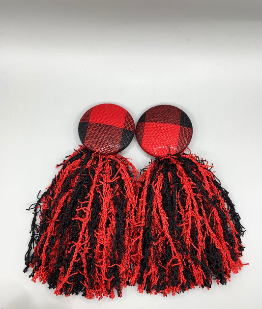 Red and Black Button w/Red and Black Scrubby