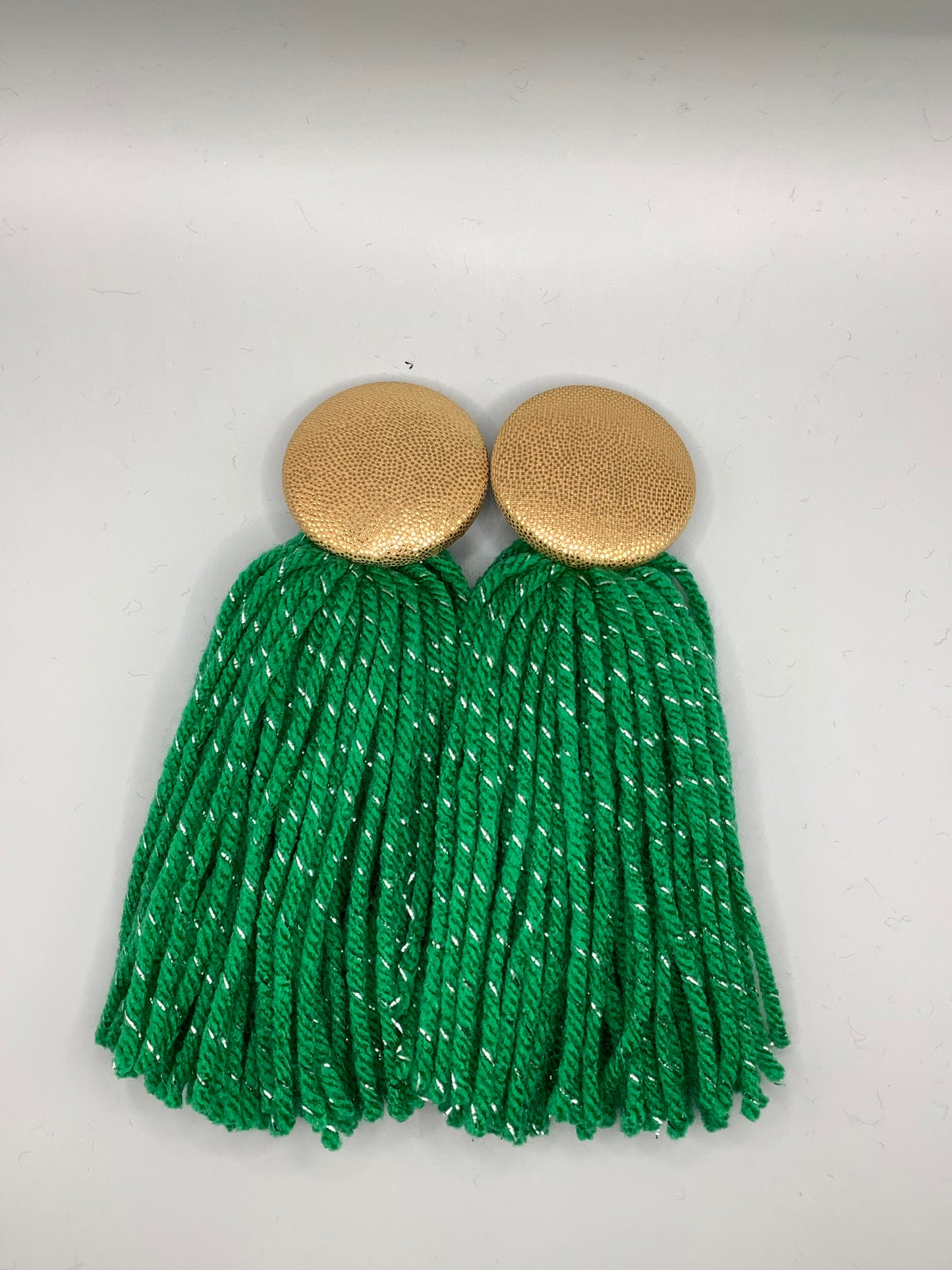 Gold Button w/Green and Silver Accent