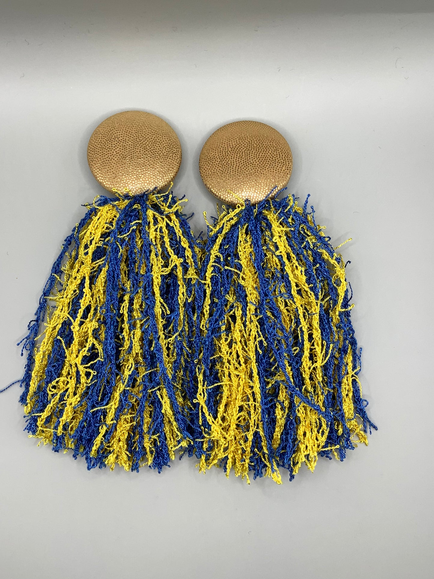 Gold Button w/Blue and Yellow
